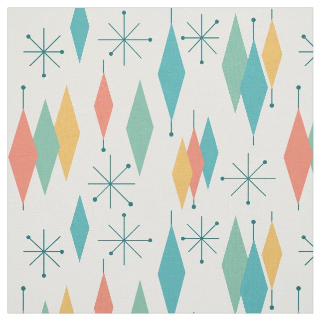 Vintage Mid-Century Atomic 1950s  Fabric (Swatch)