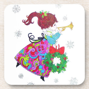Vintage Mid Century Christmas Angel Coaster