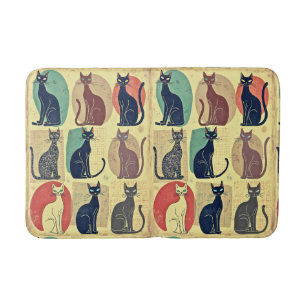 Vintage Mid-Century Modern Cats Bath Mat