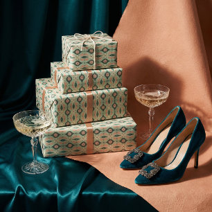 Vintage Mid-Century Modern Christmas Ornament Wrapping Paper