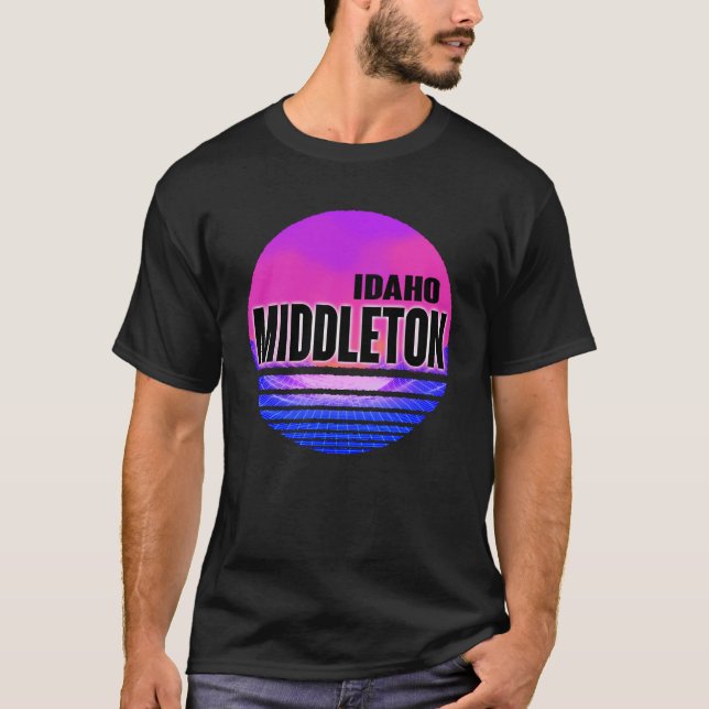 Vintage Middleton  Vaporwave Idaho T-Shirt (Front)
