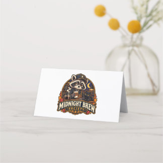 Vintage Midnight Brew Raccoon Coffee Society Retro Loyalty Card