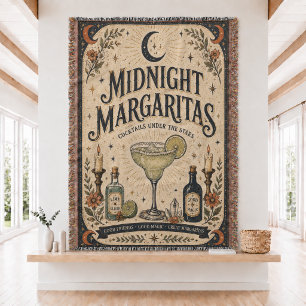 Vintage Midnight Margaritas Woven Throw Blanket