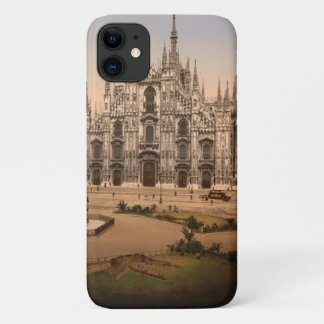 Vintage Milan Cathedral and Piazza, Italy iPhone 11 Case