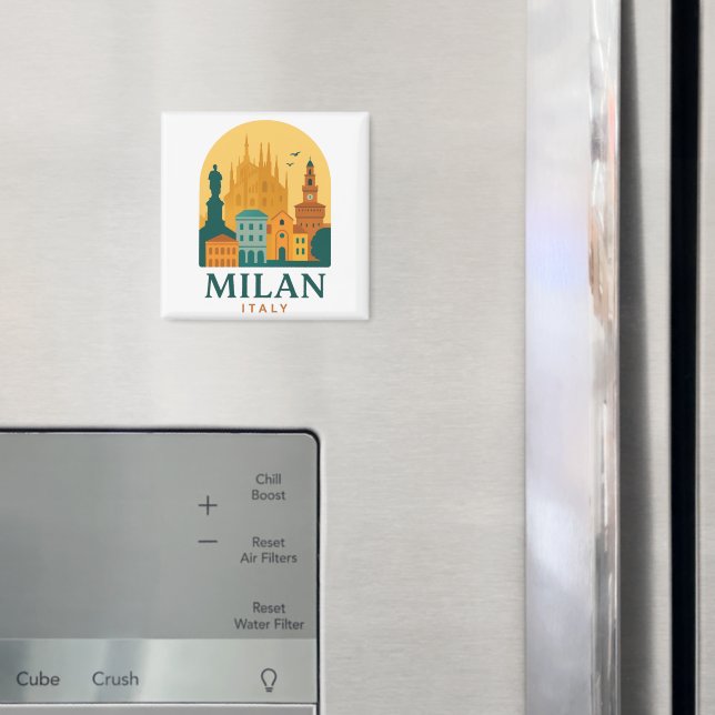 Vintage Milan Italy Travel | Retro Duomo Magnet (In Situ (Fridge))