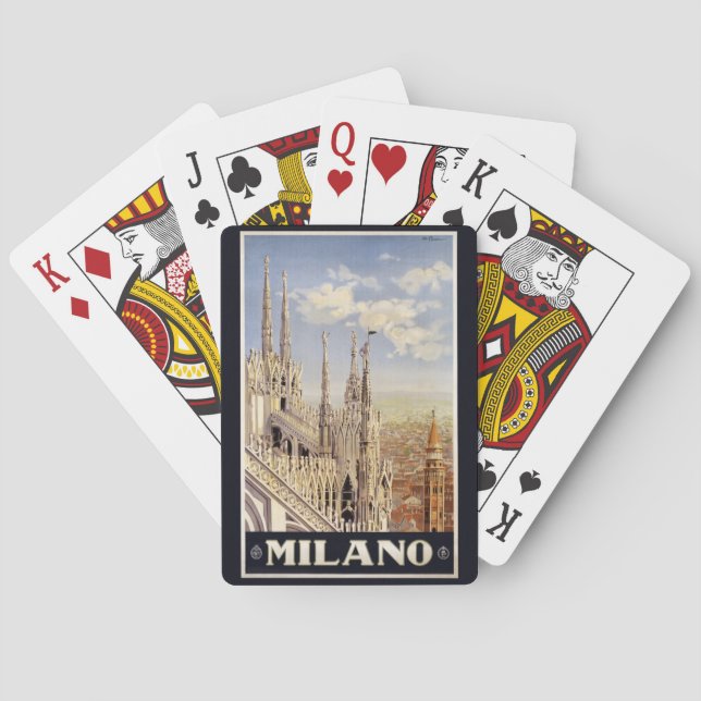 Vintage Milano Milan Italy playing cards (Back)