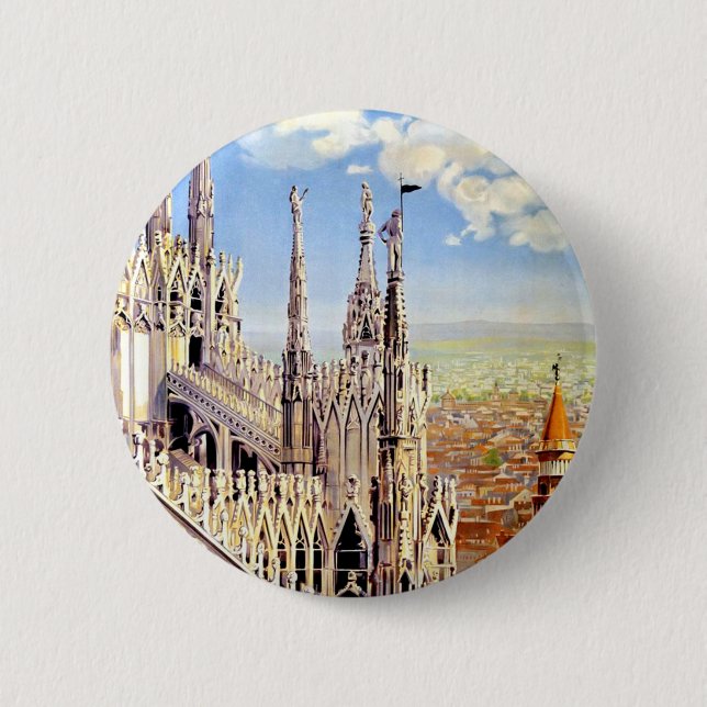 Vintage Milano Travel 2 Inch Round Button (Front)