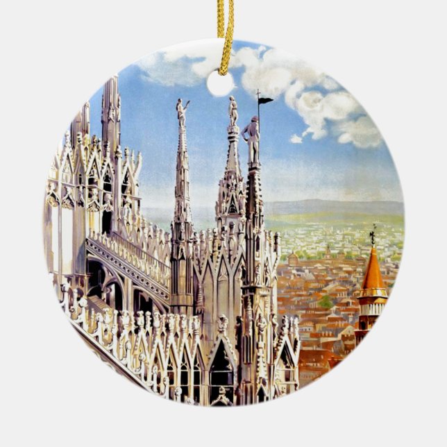 Vintage Milano Travel Ceramic Ornament (Front)