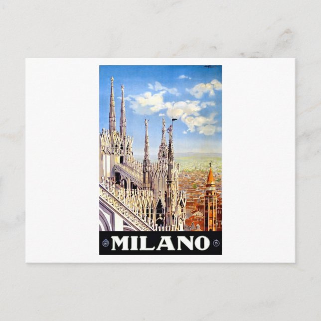 Vintage Milano Travel Holiday Postcard (Front)