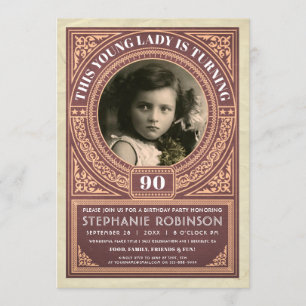 Vintage Milestone Birthday Invitations Your Photo