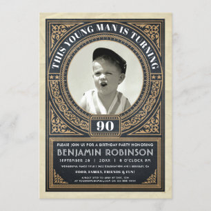 Vintage Milestone Birthday Invitations Your Photo