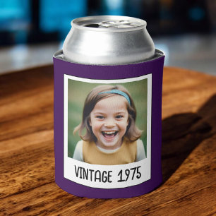 Vintage Milestone Birthday Photo Keepsake Can Cooler