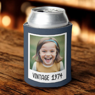 Vintage Milestone Birthday Photo Keepsake Can Cooler