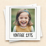 Vintage Milestone Birthday Photo Keepsake Napkin<br><div class="desc">Add a touch of nostalgia to your celebration with Vintage Milestone Birthday Photo Keepsake Napkins. Featuring a charming vintage design, these napkins can be personalized with a favourite photo and birthday details, making them a unique and memorable addition to your event. Crafted from high-quality, absorbent material, they are perfect for...</div>