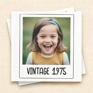 Vintage Milestone Birthday Photo Keepsake Napkin