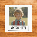 Vintage Milestone Birthday Photo Keepsake Napkin<br><div class="desc">Add a touch of nostalgia to your celebration with Vintage Milestone Birthday Photo Keepsake Napkins. Featuring a charming vintage design, these napkins can be personalized with a favourite photo and birthday details, making them a unique and memorable addition to your event. Crafted from high-quality, absorbent material, they are perfect for...</div>