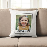 Vintage Milestone Birthday Photo Keepsake Throw Pillow<br><div class="desc">This vintage milestone birthday photo keepsake throw pillow is a cozy, heartfelt gift designed to honour a special year. Featuring a beloved photo, age, and name, it brings a sense of warmth and nostalgia to any celebration. The classic style and soft materials create a meaningful accent for home decor or...</div>