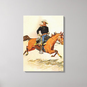 Vintage Military, A Cavalry Officer by Remington Canvas Print