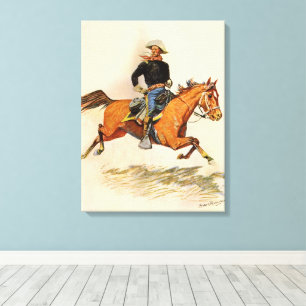 Vintage Military, A Cavalry Officer by Remington Canvas Print