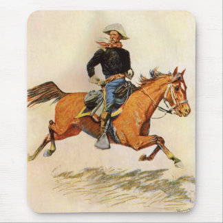 Vintage Military, A Cavalry Officer by Remington Mouse Pad