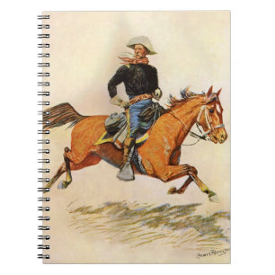 Vintage Military, A Cavalry Officer by Remington Notebook