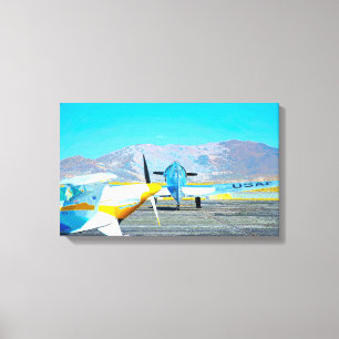 Vintage Military Airplane Canvas Print