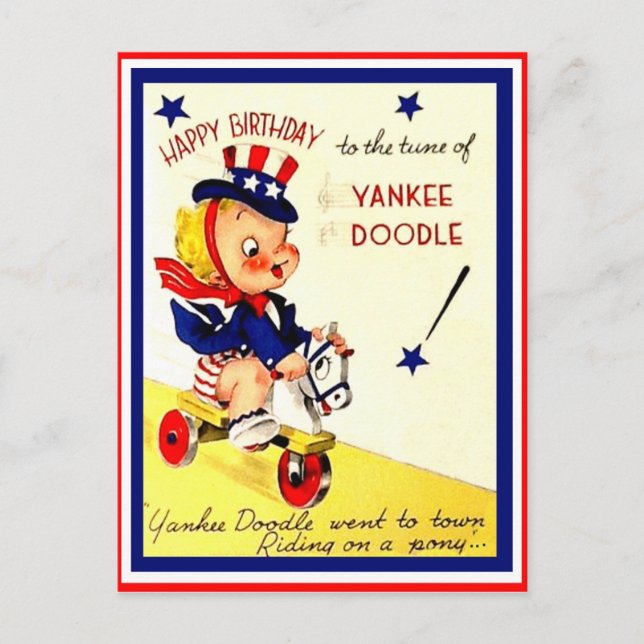 Vintage Military Child's Birthday Postcard (Front)