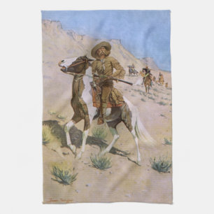 Vintage Military Cowboys, The Scout by Remington Kitchen Towel