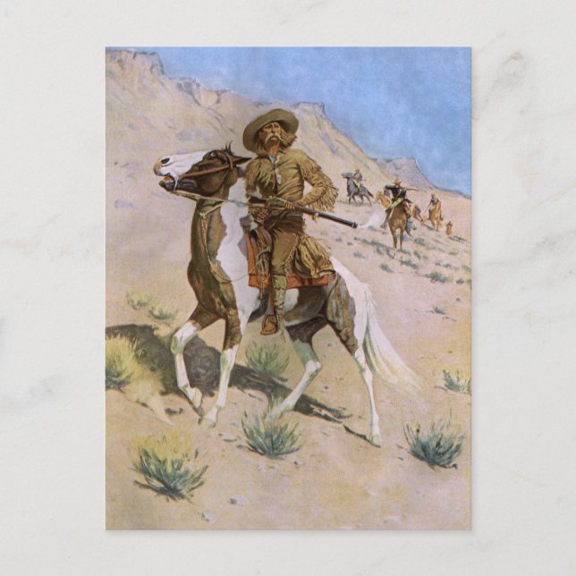 Vintage Military Cowboys, The Scout by Remington Postcard (Front)