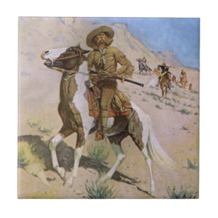 Vintage Military Cowboys, The Scout by Remington Tile
