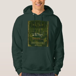  Vintage Military Helicopter Camouflage Graphic  Hoodie