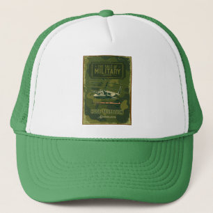 Vintage Military Helicopter Camouflage Retro Trucker Hat