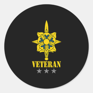 Vintage Military Intelligence Corps Shirt For Men  Classic Round Sticker