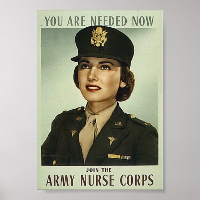 Vintage Military Nurse Corps Poster (Front)