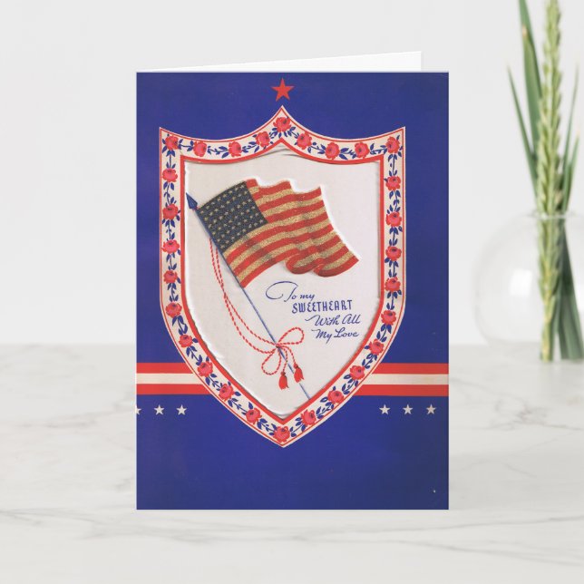 Vintage Military Valentine Holiday Card (Front)