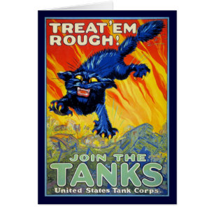 Vintage Military War Recruiting with a Wild Cat