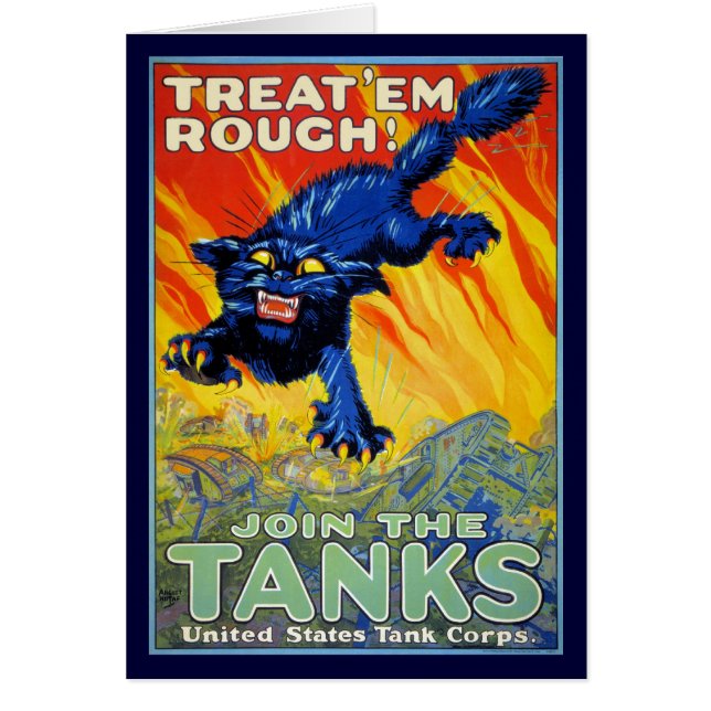 Vintage Military War Recruiting with a Wild Cat (Front)