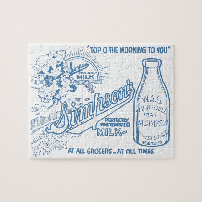 Vintage Milk Advertisement Jigsaw Puzzle (Horizontal)