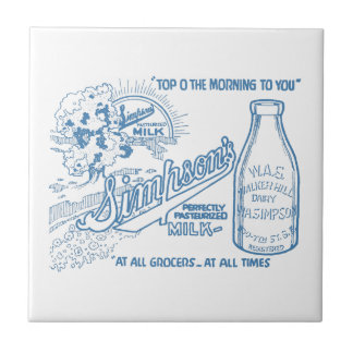 Vintage Milk Advertisement Tile