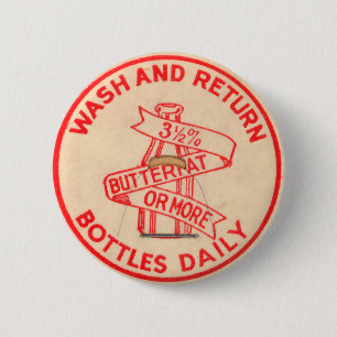 Vintage Milk Bottle Cap Button