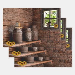 Vintage Milk Can Wrapping Paper Sheet