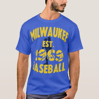 Vintage Milwaukee Baseball Est 1969 Baseball Pitch T-Shirt