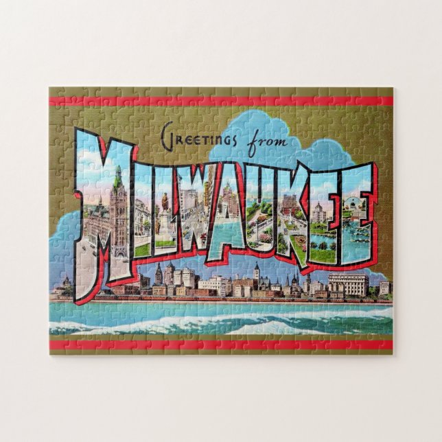 Vintage Milwaukee Postcard Jigsaw Puzzle (Horizontal)