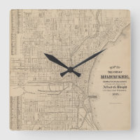 Vintage Milwaukee, Wisconsin Map