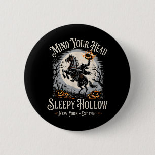 Vintage Mind Head Sleepy Hollow Headless Horseman 2 Inch Round Button