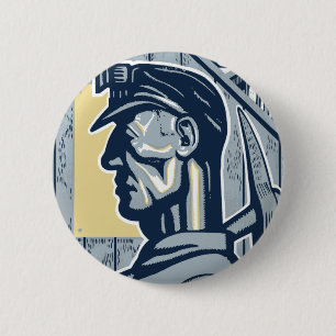 Vintage Miner Art 2 Inch Round Button