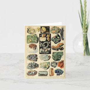 Vintage Minerals Rocks Geology Card
