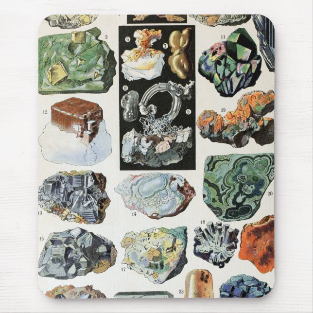 Vintage Minerals Rocks Geology Mouse Pad (Front)