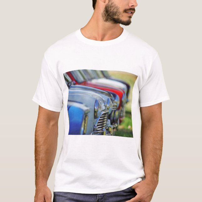Vintage mini cooper cars automobile tshirt (Front)