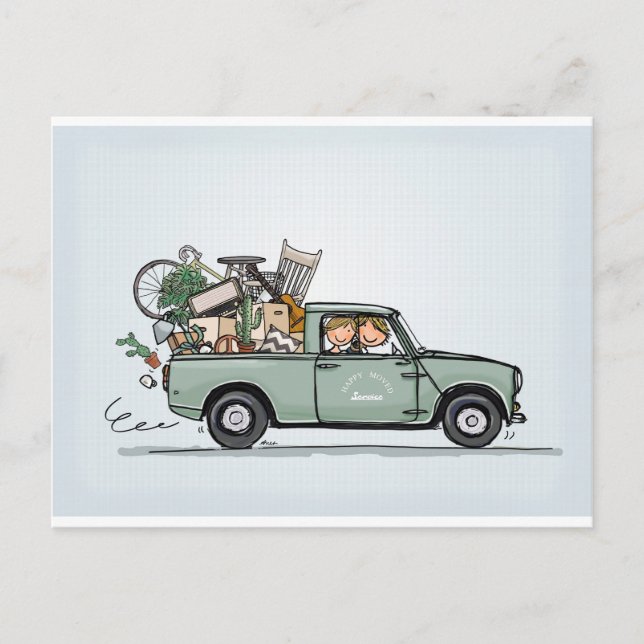 Vintage Mini Pickup Postcard (Front)